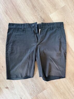 Brixton Black Flat Front Chino Shorts